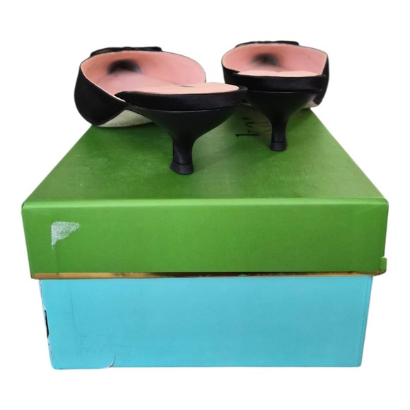 Kate Spade Darlene Satin Mules Black Pointed Toe Size 9 Classic - Picture 4 of 9